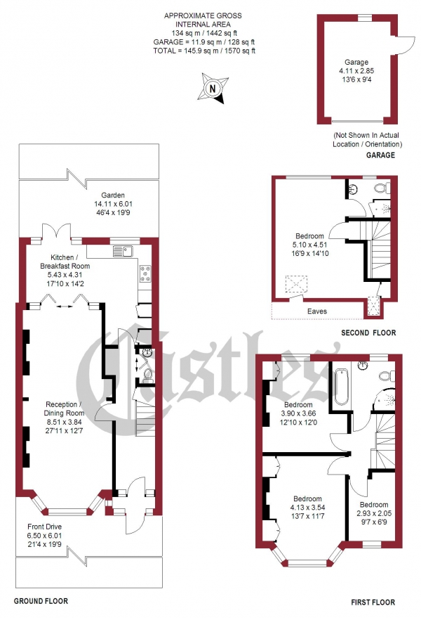 Floor Plan Image for 4 Bedroom Terraced House for Sale in Dorchester Avenue, Palmers Green, N13