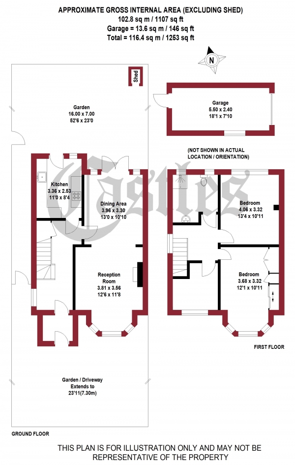 Floor Plan Image for 3 Bedroom Semi-Detached House for Sale in Dawlish Avenue, Palmers Green, N13