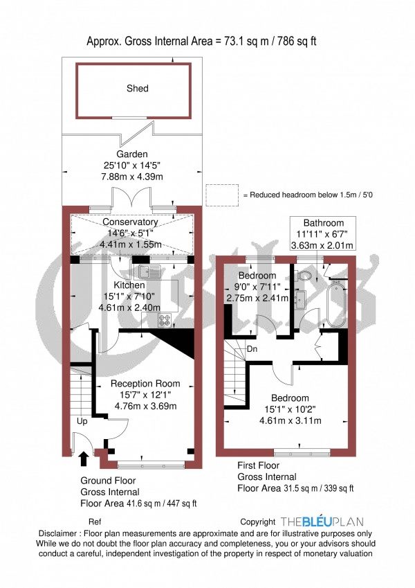 Floor Plan Image for 2 Bedroom Terraced House for Sale in Maurice Avenue, London, N22
