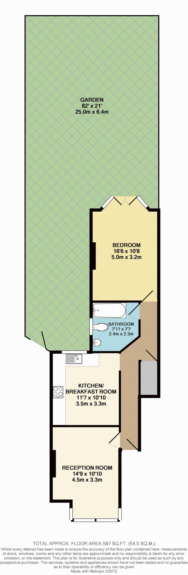 Floor Plan Image for 1 Bedroom Apartment for Sale in Elmdale Road, Palmers Green, N13