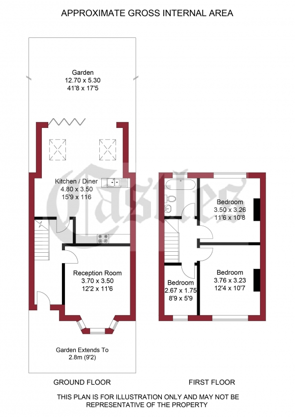 Floor Plan Image for 3 Bedroom Terraced House for Sale in Sidney Road, Bowes Park, N22