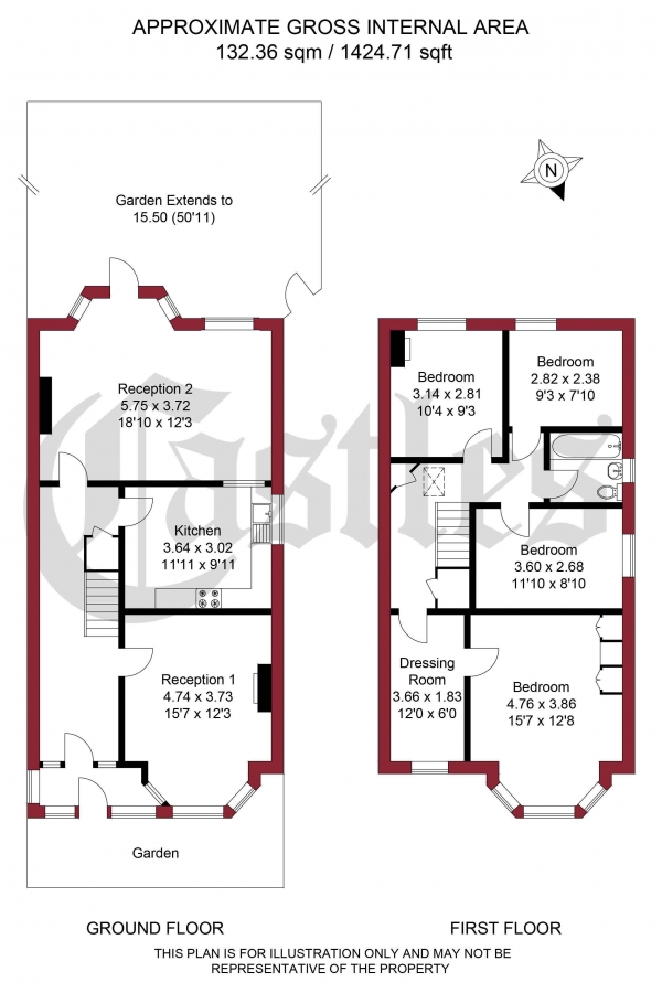 Floor Plan Image for 4 Bedroom Semi-Detached House for Sale in Arcadian Gardens, London, N22