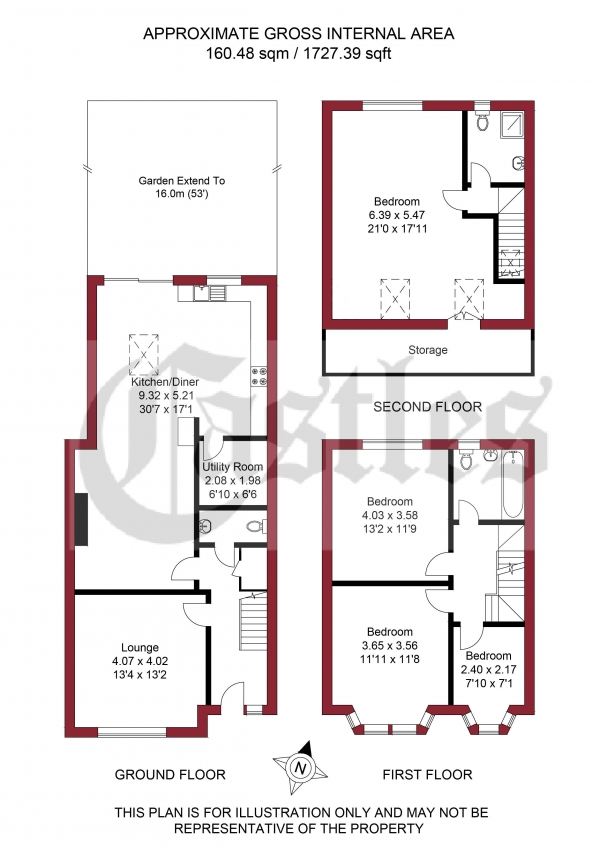 Floor Plan Image for 4 Bedroom Terraced House for Sale in Princes Avenue, Palmers Green, N13