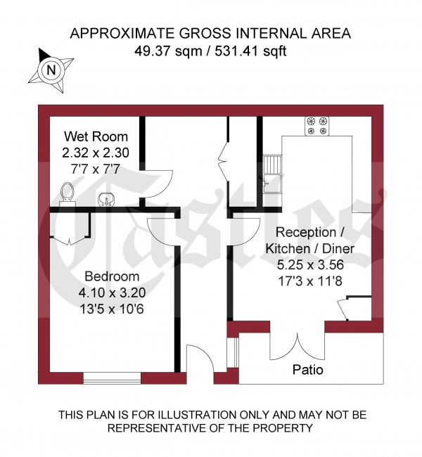 Floor Plan Image for 1 Bedroom Apartment for Sale in Cromie Close, Palmers Green, N13