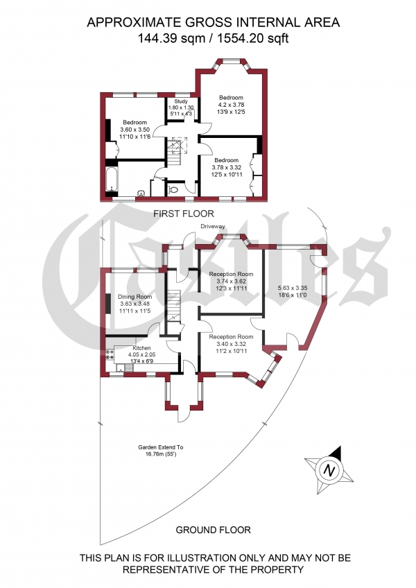 Floor Plan Image for 4 Bedroom Terraced House for Sale in Clarendon Road, London, N15