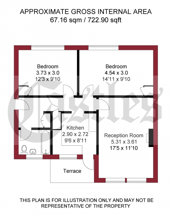 Floor Plan Image for 2 Bedroom Apartment for Sale in Pellatt Grove, London, N22