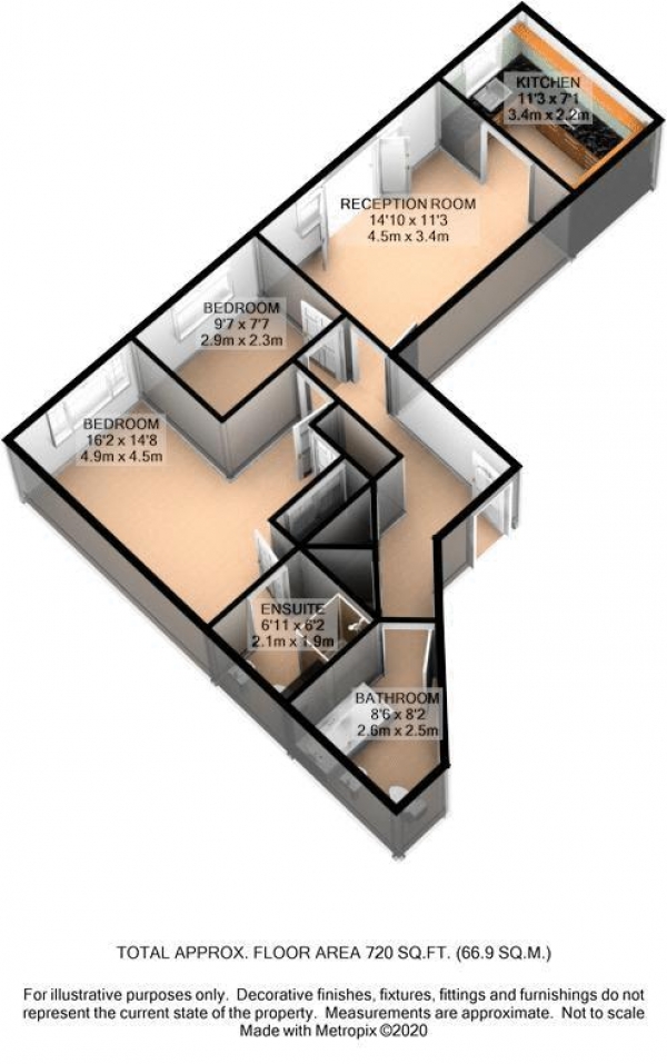 Floor Plan Image for 2 Bedroom Apartment for Sale in Lea Valley House, Stoney Bridge Drive, Waltham Abbey, EN9