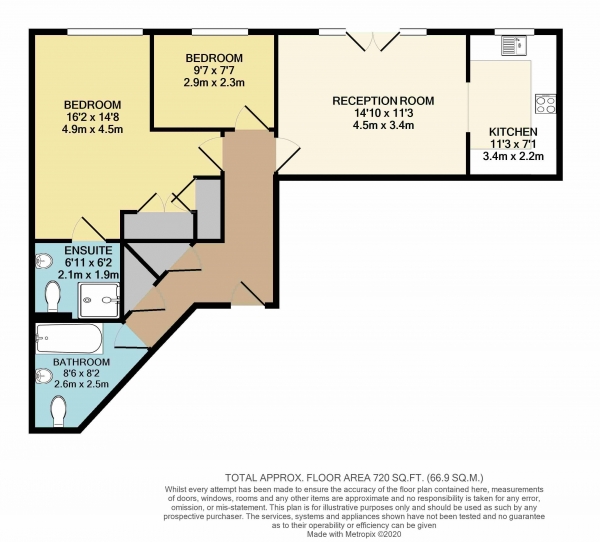 Floor Plan Image for 2 Bedroom Apartment for Sale in Lea Valley House, Stoney Bridge Drive, Waltham Abbey, EN9