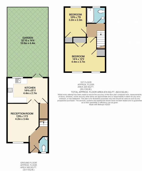 Floor Plan Image for 2 Bedroom Terraced House for Sale in Hayden Road, Waltham Abbey, EN9