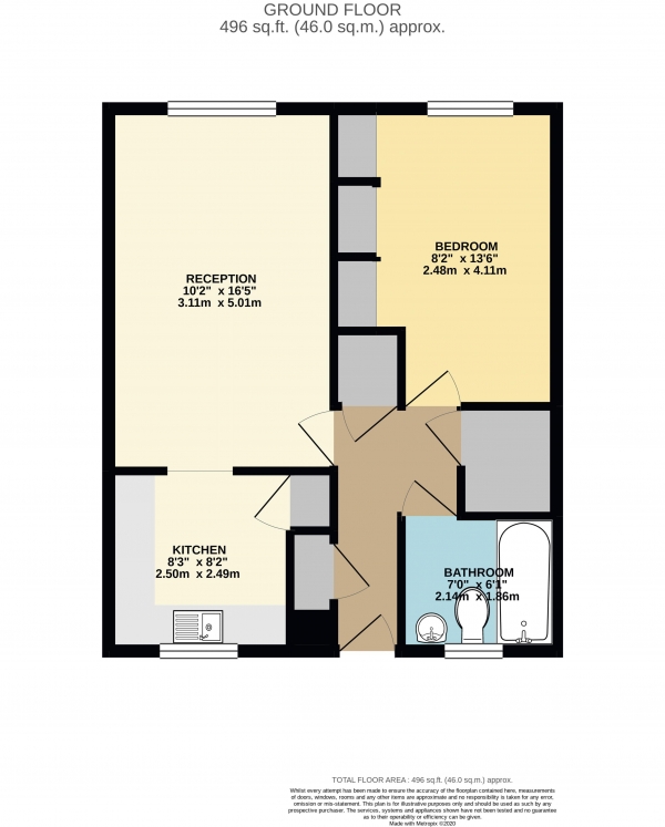 Floor Plan Image for 1 Bedroom Apartment for Sale in Haywood Court, Waltham Abbey, Essex EN9