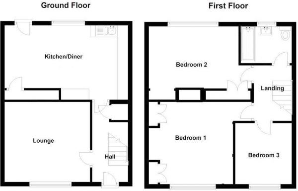Floor Plan Image for 3 Bedroom Terraced House for Sale in Upshire Road, Waltham Abbey, Essex, EN9