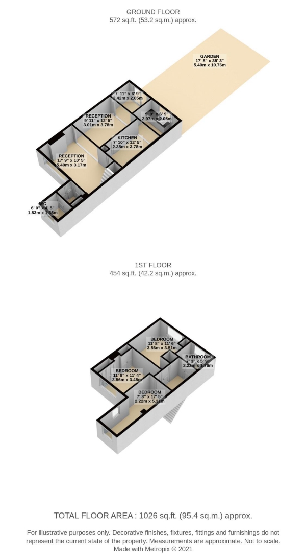 Floor Plan Image for 3 Bedroom Terraced House for Sale in Honey Brook, Waltham Abbey, Essex, EN9