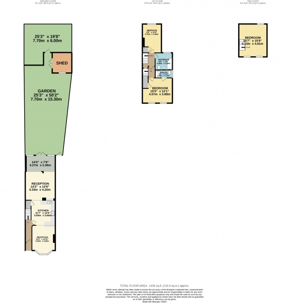 Floor Plan for 3 Bedroom Semi-Detached House for Sale in Honey Lane, Waltham Abbey, Essex, EN9, EN9, 3AS -  &pound595,000