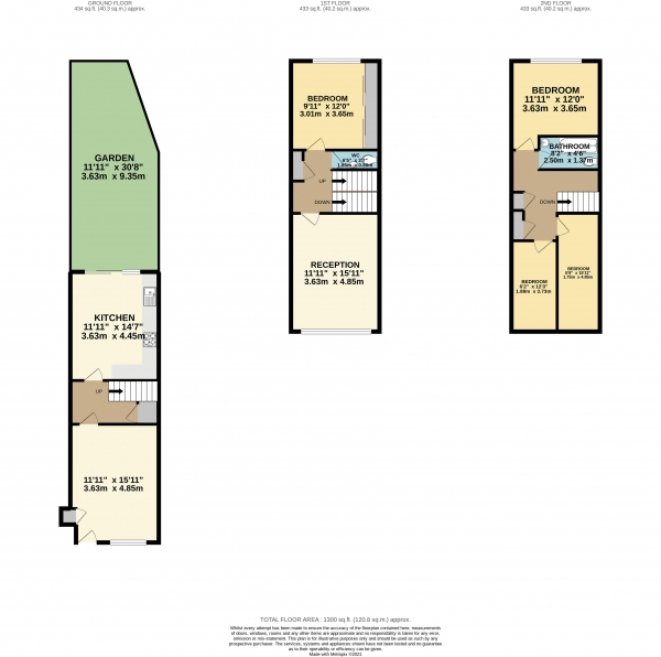 Floor Plan Image for 4 Bedroom Terraced House for Sale in Southweald Drive, Waltham Abbey, Essex, EN9