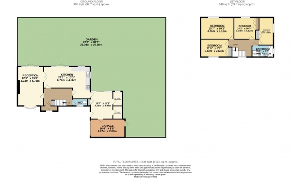 Floor Plan for 4 Bedroom Semi-Detached House for Sale in The Cobbins, Waltham Abbey, Essex, EN9, EN9, 1LH -  &pound625,000