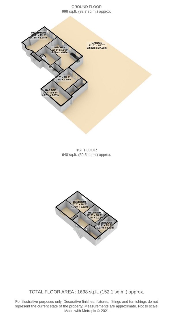 Floor Plan Image for 4 Bedroom Semi-Detached House for Sale in The Cobbins, Waltham Abbey, Essex, EN9