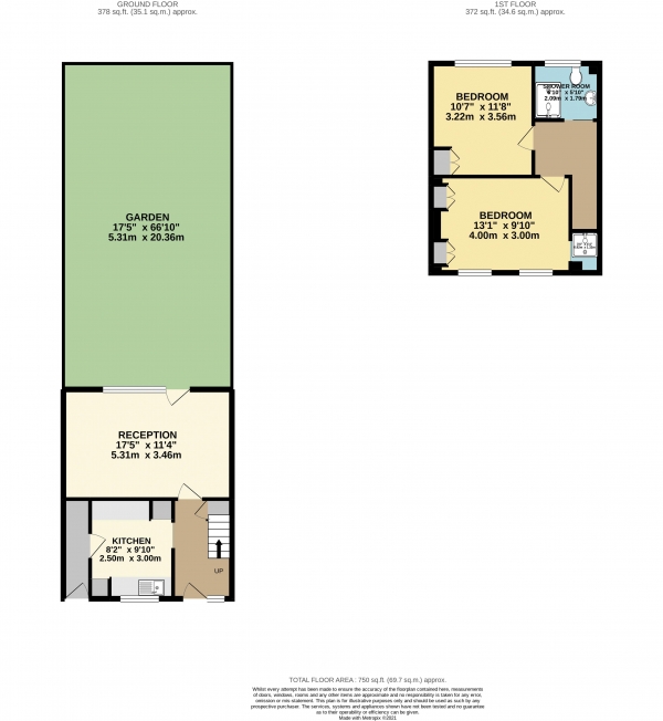 Floor Plan Image for 2 Bedroom Terraced House for Sale in Springfield Road, Waltham Cross, EN8