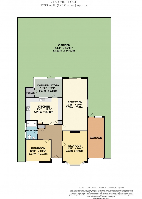 Floor Plan for 2 Bedroom Detached Bungalow for Sale in Broomstick Hall Road, Waltham Abbey, EN9, EN9, 1LR -  &pound580,000