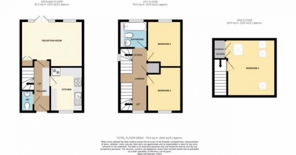 Floor Plan Image for 3 Bedroom Semi-Detached House for Sale in Deer Park Way, Waltham Abbey, Essex EN9