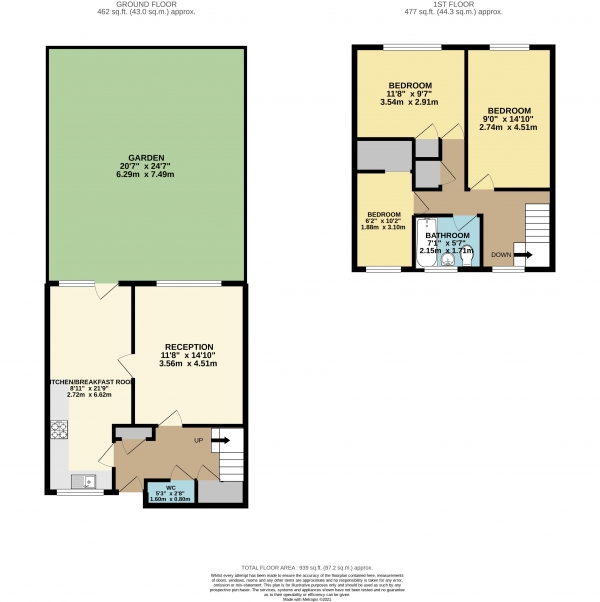 Floor Plan Image for 3 Bedroom Terraced House for Sale in Stanway Road, Waltham Abbey, Essex, EN9