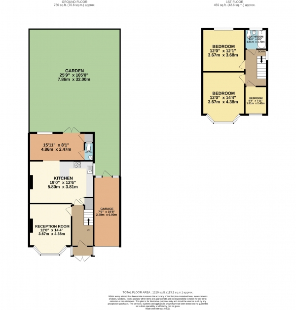 Floor Plan for 3 Bedroom Semi-Detached House for Sale in Honey Lane, Waltham Abbey, Essex, EN9, EN9, 3BG -  &pound550,000