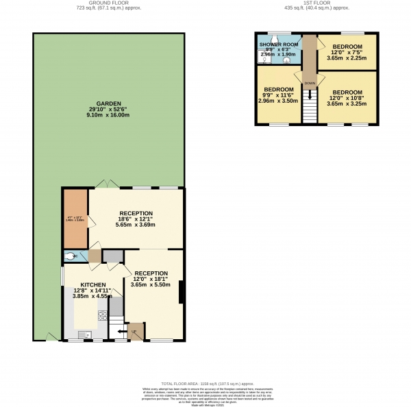 Floor Plan Image for 3 Bedroom Semi-Detached House for Sale in Beechfield Walk, Waltham Abbey, Essex, EN9