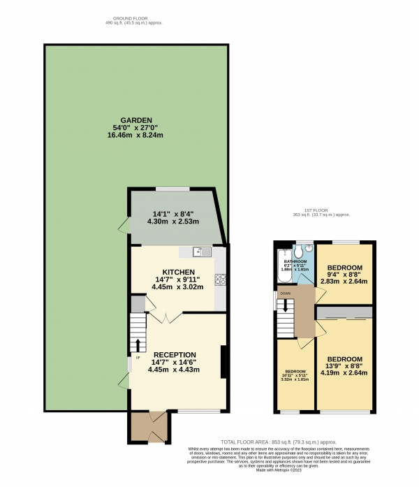 Floor Plan Image for 3 Bedroom End of Terrace House for Sale in Mason Way, Waltham Abbey, Essex, EN9