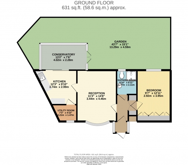 Floor Plan Image for 1 Bedroom Bungalow for Sale in Willinghall Close, Waltham Abbey, Essex EN9