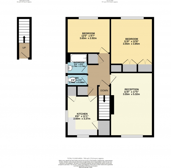 Floor Plan Image for 2 Bedroom Maisonette for Sale in Lea View, Waltham Abbey, Essex, EN9