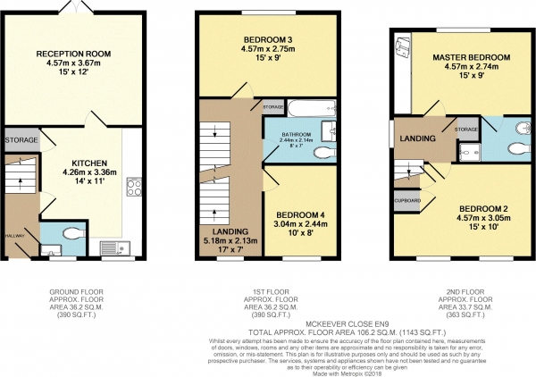 Floor Plan Image for 4 Bedroom Semi-Detached House for Sale in McKeever Close, Waltham Abbey, Essex, EN9