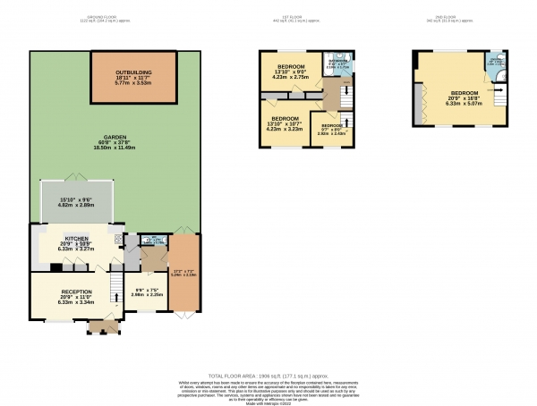 Floor Plan Image for 3 Bedroom Semi-Detached House for Sale in Monkswood Avenue, Waltham Abbey, Essex, EN9