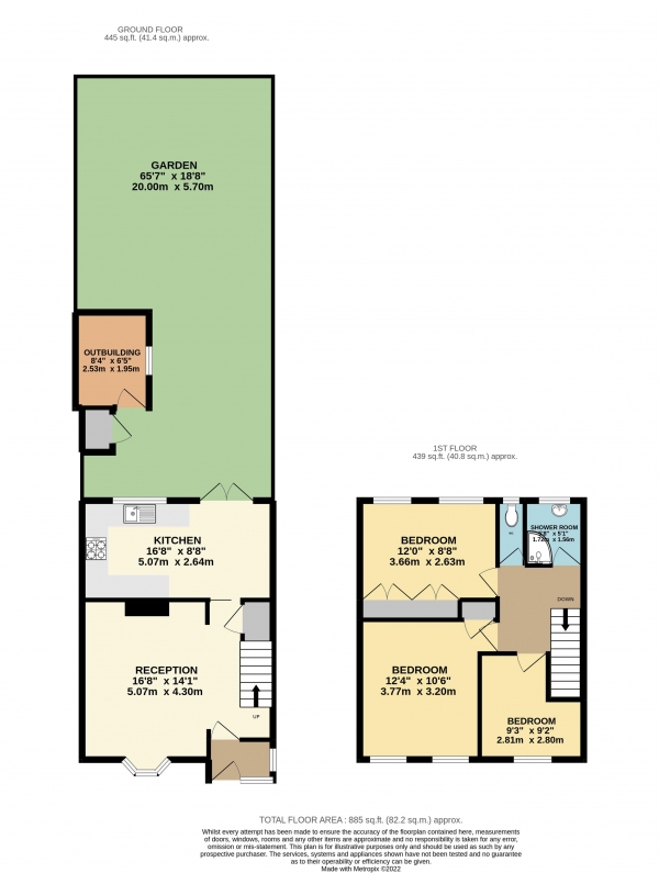 Floor Plan Image for 3 Bedroom Terraced House for Sale in Beechfield Walk, Waltham Abbey- CHAIN FREE!