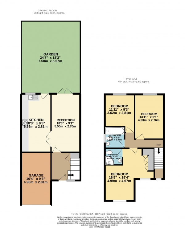 Floor Plan Image for 3 Bedroom Semi-Detached House for Sale in Edward Court, Waltham Abbey, Essex, EN9