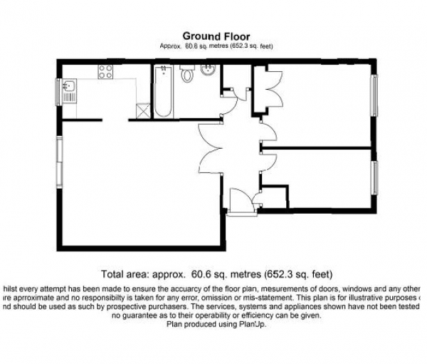 Floor Plan Image for 2 Bedroom Apartment for Sale in Lea Valley House, Stoney Bridge Drive, Waltham Abbey, EN9