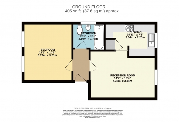 Floor Plan Image for 1 Bedroom Apartment for Sale in Howard Close, Waltham Abbey- PRICED TO SELL!