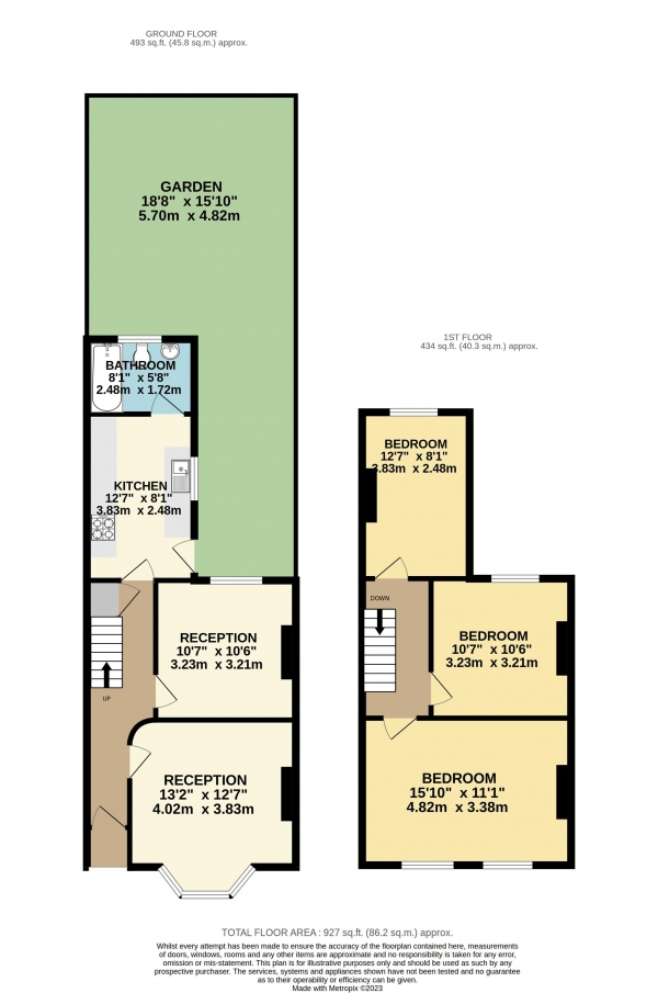 Floor Plan Image for 3 Bedroom Terraced House for Sale in King Edward Road, Waltham Cross, Herts, EN8