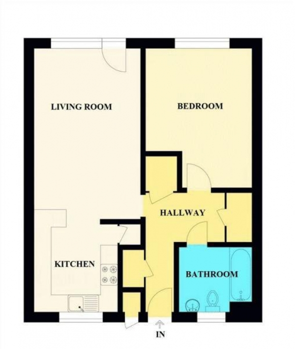 Floor Plan Image for 1 Bedroom Ground Flat for Sale in Newhall Court, Waltham Abbey, EN9 - CHAIN FREE