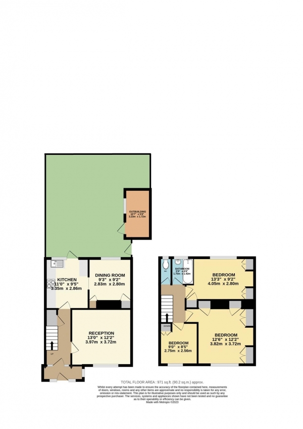 Floor Plan Image for 3 Bedroom Terraced House for Sale in Princesfield Road, Waltham Abbey, Essex, EN9