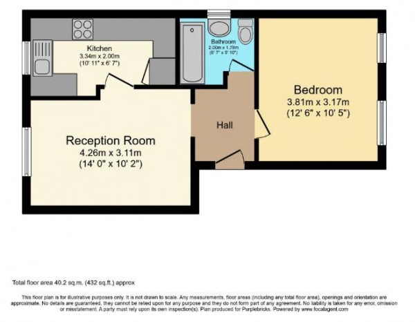 Floor Plan Image for 1 Bedroom Apartment for Sale in Howard Close, Waltham Abbey, Essex, EN9