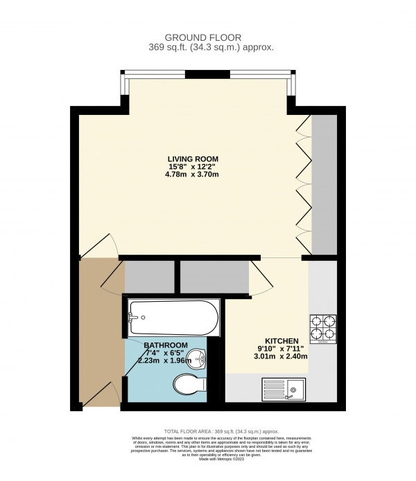 Floor Plan Image for Apartment for Sale in Hardingstone Court, Waltham Cross, EN8