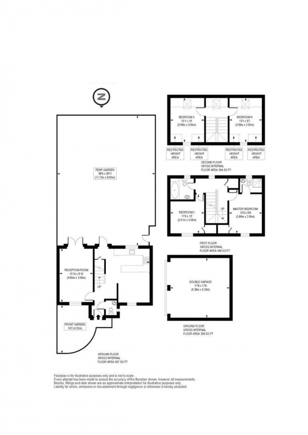 Floor Plan Image for 4 Bedroom Semi-Detached House for Sale in Greenwich Way, Waltham Abbey, Essex, EN9