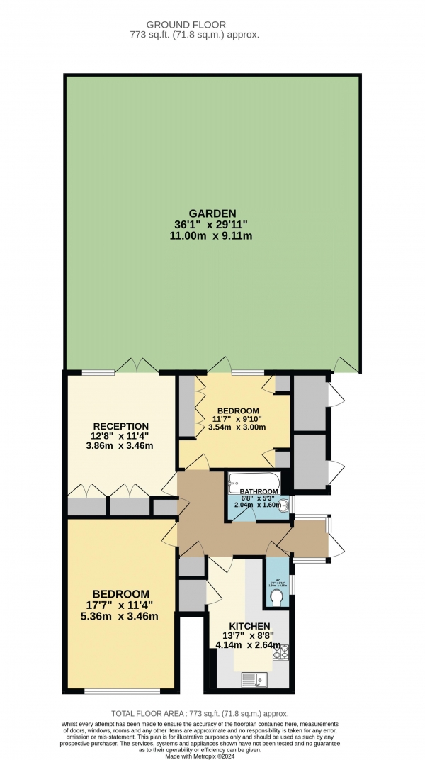 Floor Plan Image for 2 Bedroom Ground Maisonette for Sale in Lea View, Waltham Abbey, Essex, EN9