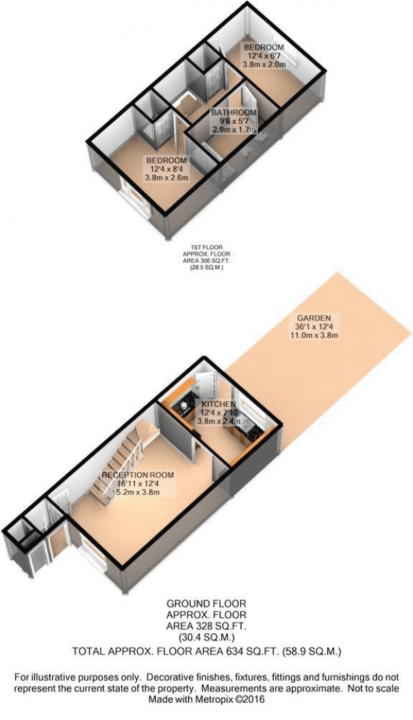 Floor Plan Image for 2 Bedroom Terraced House for Sale in Old Oaks, Waltham Abbey, EN9