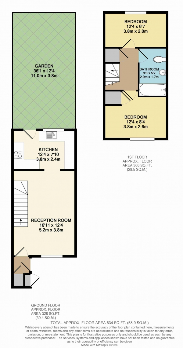 Floor Plan Image for 2 Bedroom Terraced House for Sale in Old Oaks, Waltham Abbey, EN9