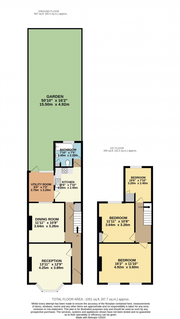 Floor Plan for 3 Bedroom Terraced House for Sale in Victoria Road, Waltham Abbey, Essex, EN9, EN9, 1HE -  &pound435,000