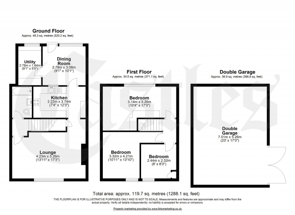 Floor Plan Image for 3 Bedroom End of Terrace House for Sale in Ripley Way, Cheshunt, Waltham Cross, EN7