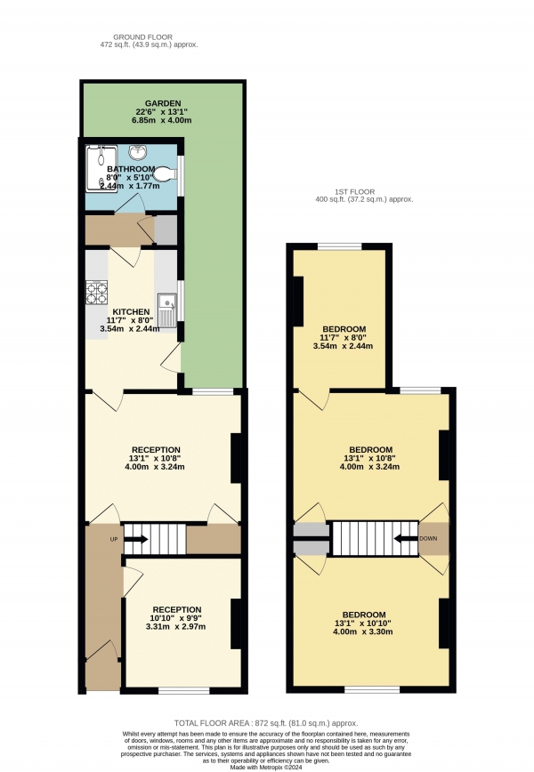 Floor Plan Image for 3 Bedroom Terraced House for Sale in Queens Road, Waltham Cross