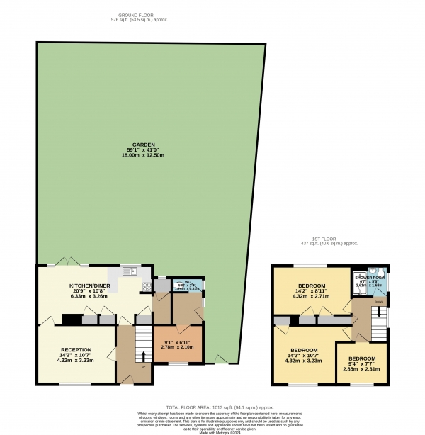 Floor Plan Image for 3 Bedroom Semi-Detached House for Sale in The Cobbins, Waltham Abbey EN9 1LH