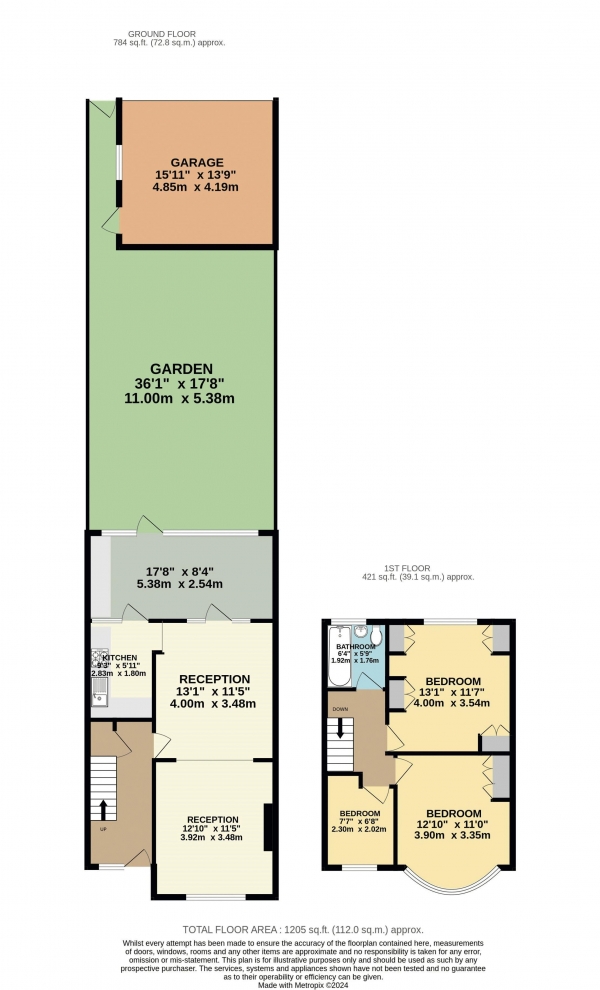 Floor Plan Image for 3 Bedroom Terraced House for Sale in Abbey Road, Waltham Cross