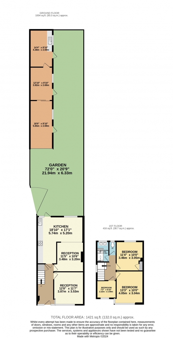 Floor Plan Image for 3 Bedroom End of Terrace House for Sale in Edinburgh Crescent, Waltham Cross EN8